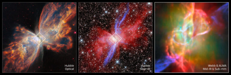 Butterfly Nebula NGC 6302 (Hubble and Webb + ALMA images, side b