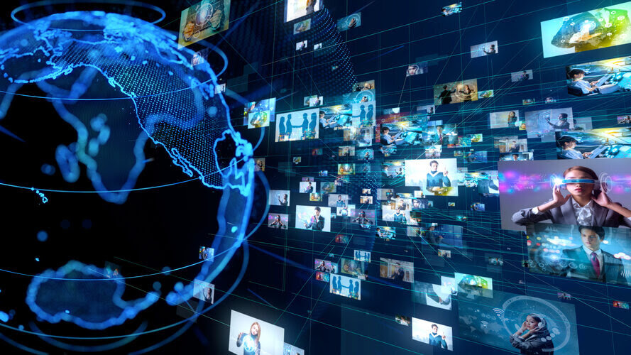 Global communication network concept.